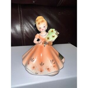 Josef Originals November Birthday Girl Topaz Stones Peach‎ Dress Vintage INSPECT